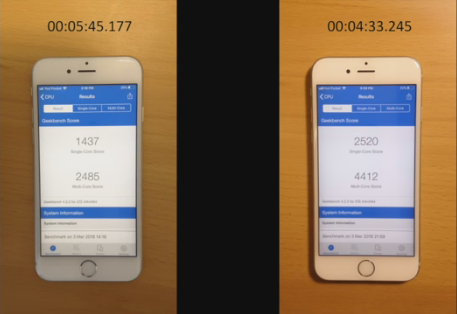 iPhone 6S换电池前后运行速度实测：差距明显!