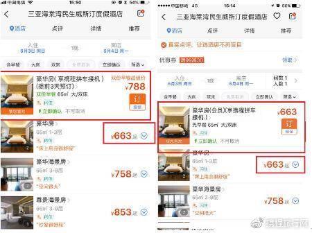酒店同房不同价?携程：不存在大数据杀熟