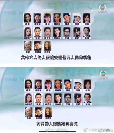 17名艺人被约谈名单曝光 tvb直接公布演员名单！