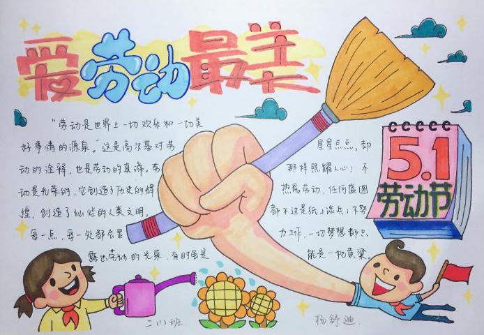 简单又好看的劳动节手抄报画画