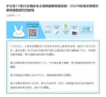 上海55278名相关筛查对象检测均阴性 上海六家医院暂停门急诊