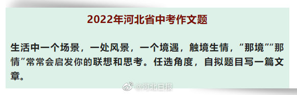 2022河北中考作文题 2022年河北省中考语文作文考什么