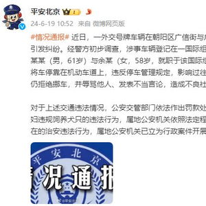 北京警方通报夫妇开车违停挡路_北京警方通报夫妇开车违停挡路