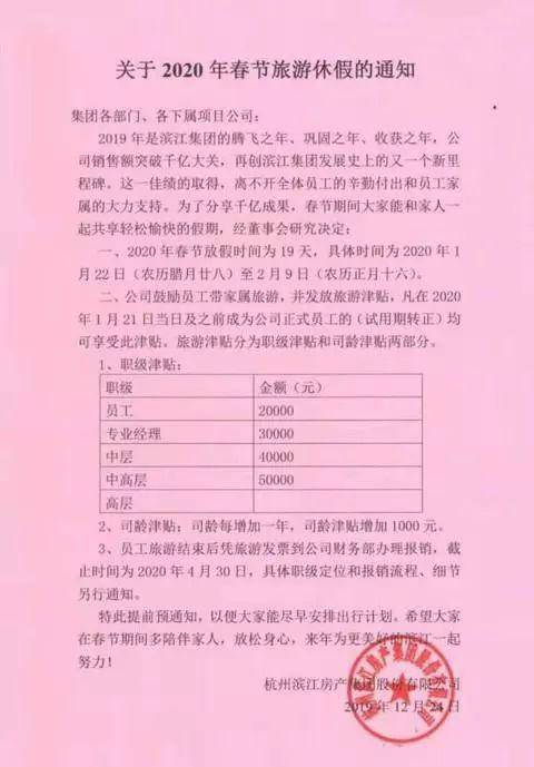 千亿房企春节放假19天 还发5万 老板：每年都这样