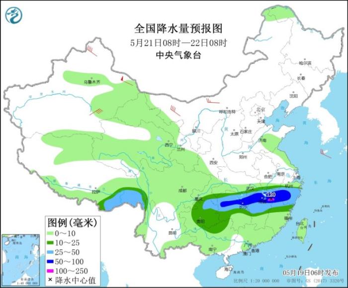 今天全国暴雨地区：8省区部分地区有大到暴雨