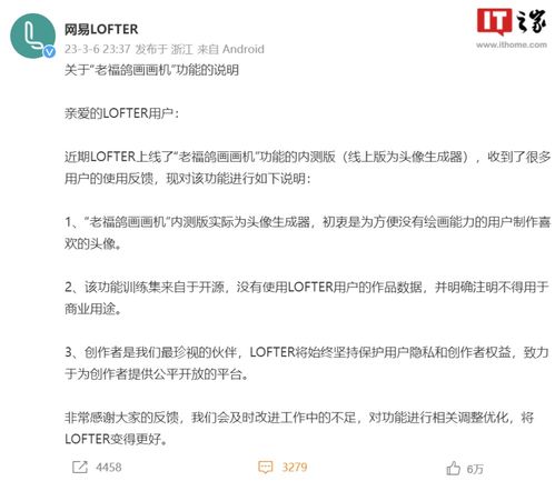 LOFTER平台AI绘画功能遭用户质疑