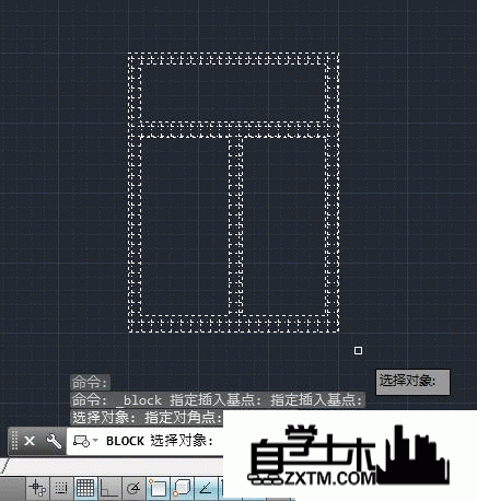 如何在CAD2014软件中创建内部图块？