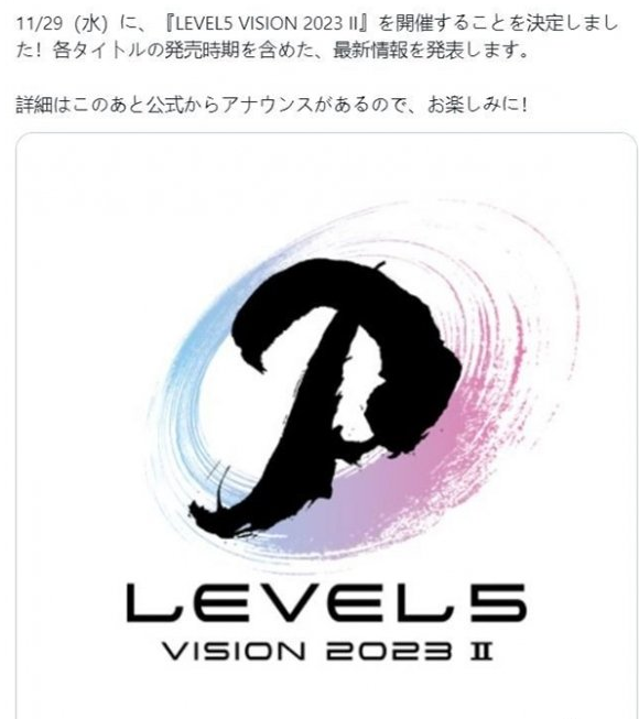 Level-5宣布发布会将于11月29日举行：公布新作消息_level-5官网