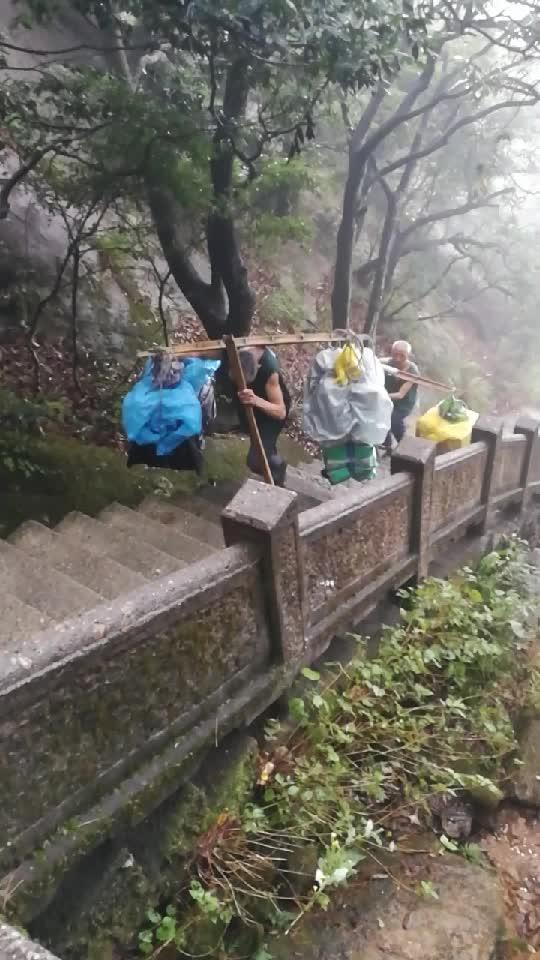 女子黄山遇见挑山工就发100元_女子黄山遇见挑山工就发100 ，发完就走头也不回，评论区炸锅