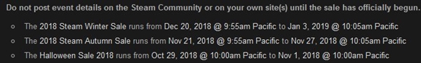 Steam特卖活动安排