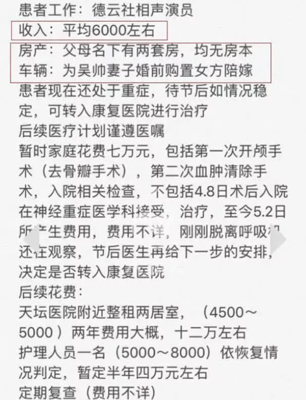 德云社吴鹤臣得病众筹是吗？德云社回应郭德纲将提供帮助