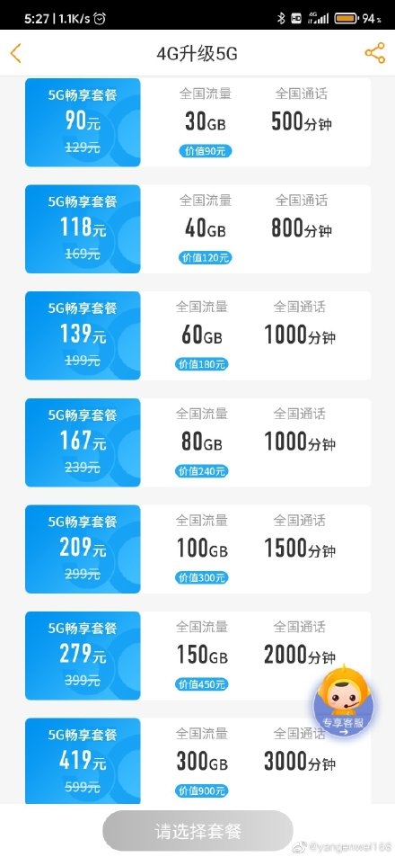 中国电信5G套餐资费详情 电信5G月费流量每月多少钱收费标准