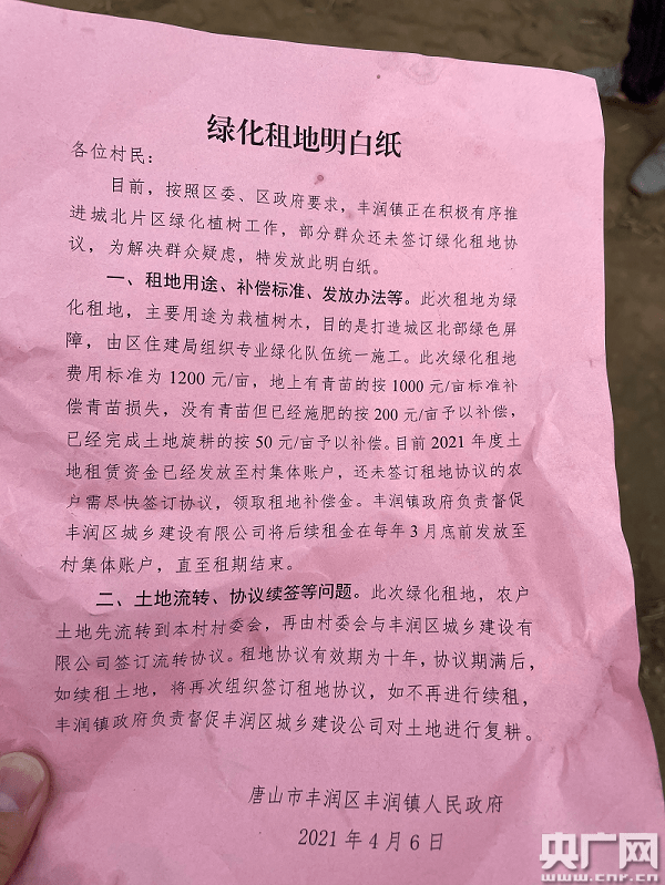 河北丰润数百亩耕地里种树怎么回事？割掉麦苗强制种树