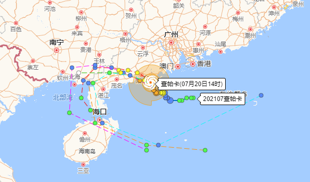 2021年第7号台风最新路径图 帕卡台风路径实时 台风查帕卡最新消息