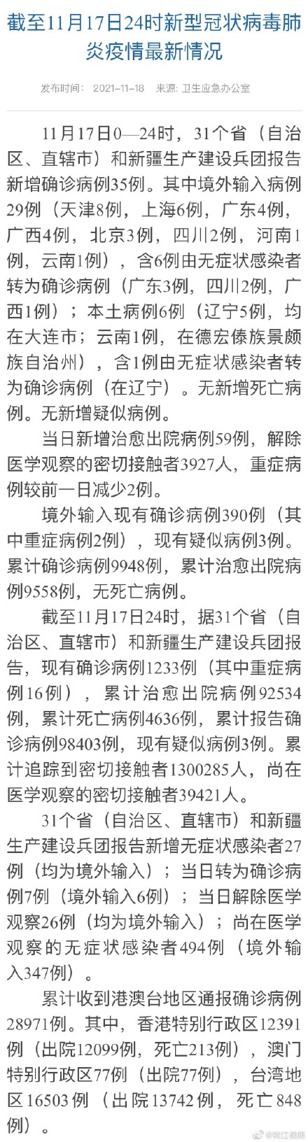 31省区市新增8例本土确诊病例 其中辽宁新增7例本土确诊