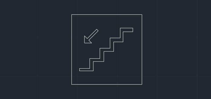 怎样在CAD绘制下梯图标