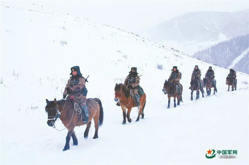 官兵和军马风雪中踏上巡逻路_连降大雪，边防官兵骑马踏上巡逻路