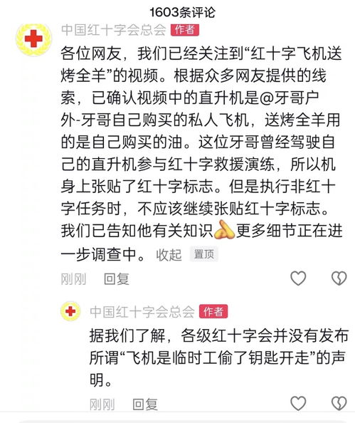 红十字会回应直升机送烤全羊_这一次冤枉红十字会了！直升机送烤羊老板发声：免费救援，我没错