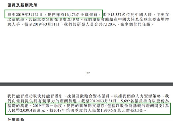 小米一季度拥有1.64万名全职员工：平均月薪低于4万