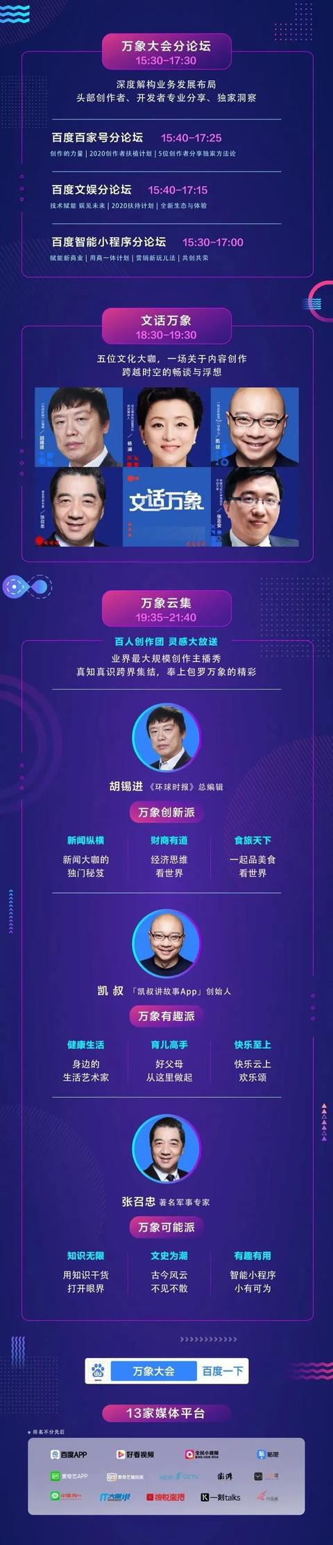 108位创作者云上集结做什么？ 2020百度移动生态大会分别有谁具体什么时间？