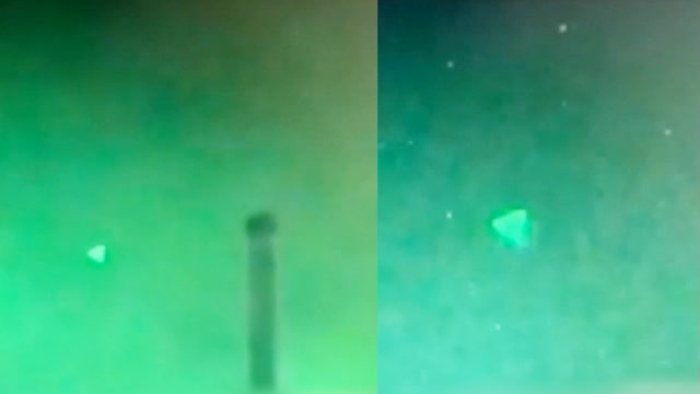 UFO现身美海军编队上空 实拍罕见一幕：高速飞行闪烁 酷似金字塔