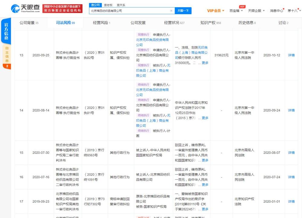 北京无印良品再诉日本無印良品