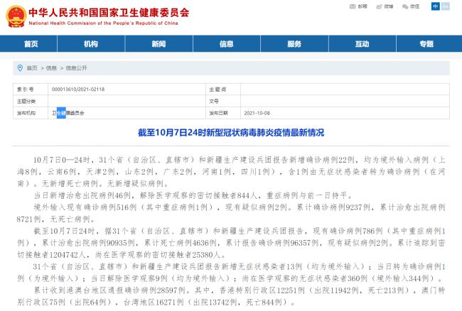 31省区市新增境外输入病例22例 云南新增6例境外输入