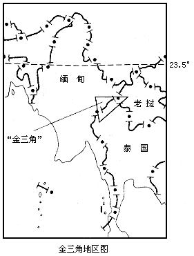 “金三角”是指泰国、缅甸、（  ）三国交界的地方（一个区域）。