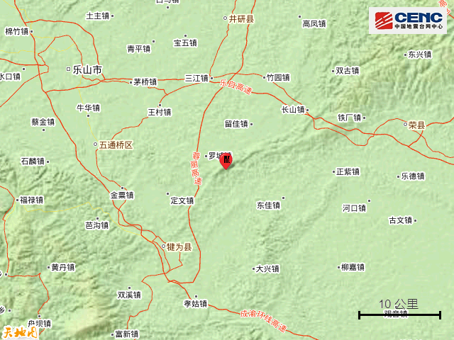 四川乐山犍为县3.2级 乐山市犍为县发生3.2级震源深度12千米