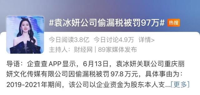 袁冰妍 演员袁冰妍公司偷被罚97万