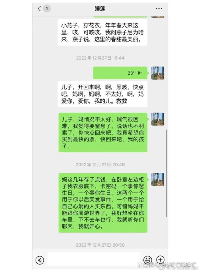 妈妈去世了 遗言给我唱了两首儿歌