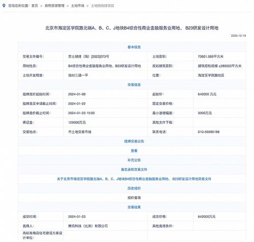 腾讯64.2亿海淀拿地_腾讯开年大手笔，64.2亿拿下北京海淀区商业金服及研发用地