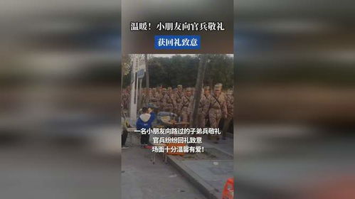 小朋友向官兵敬礼获回礼致意_完整版来了！3岁宝宝向武警敬礼获回礼 还牵了小手